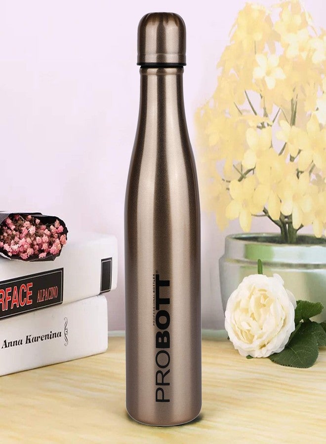 Probott Vintage Flask 750ml Thermosteel Hot & Cold Thermos Flask 0.75 Litre, Water Bottle 750 ml, Gold | Screw Cap | Leakproof | Gym | Sports | Office | Home | Kitchen | Travel | Water, Tea, Coffee - Image 5